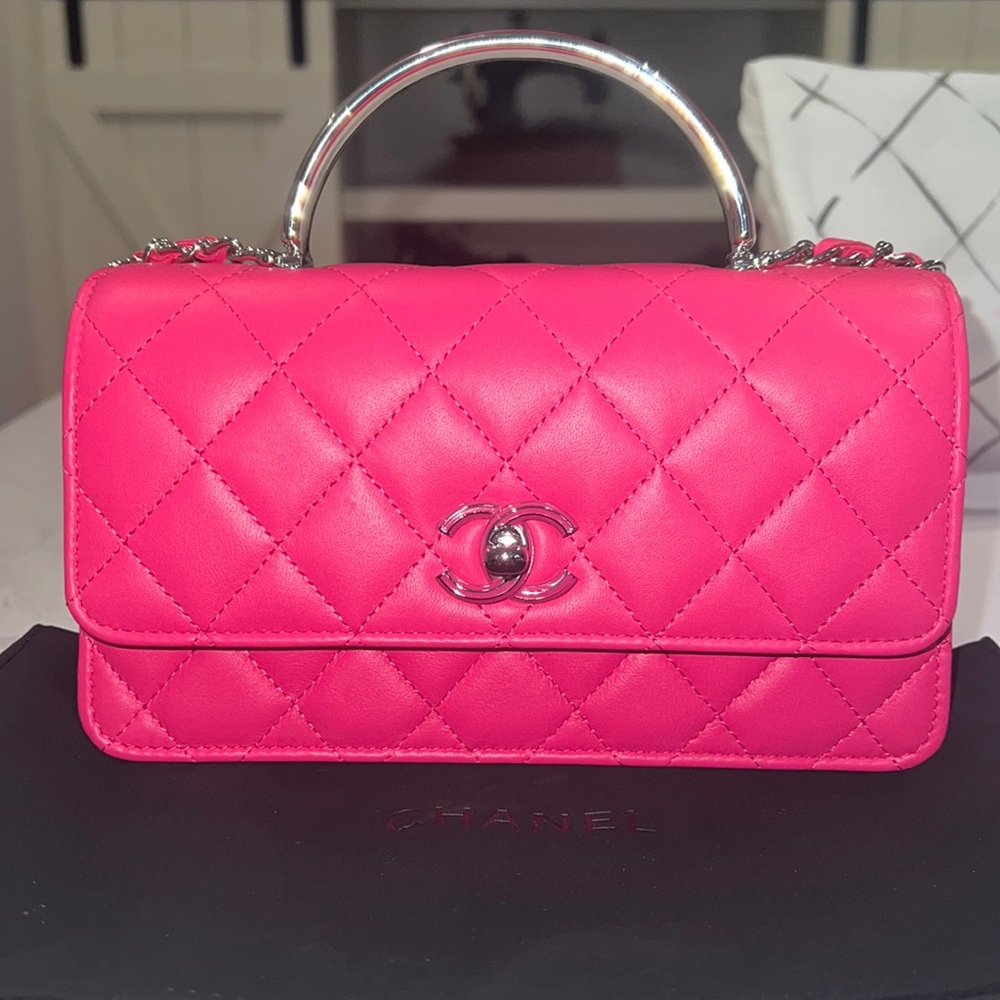 Pink Chanel clutch bag